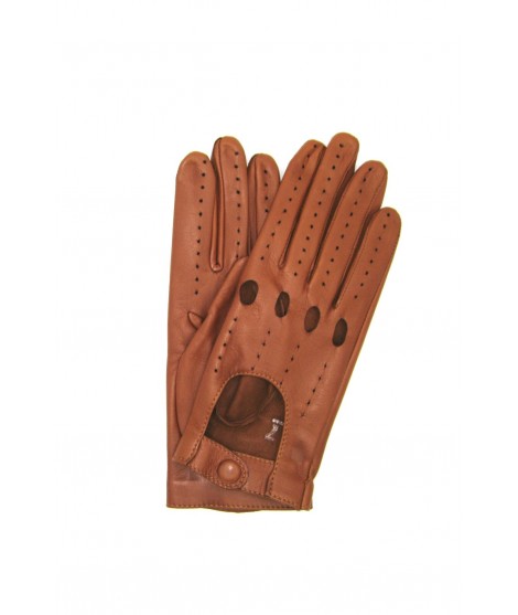 Sermoneta Gloves Guanto Guida in Nappa sfoderato dita intere Tan