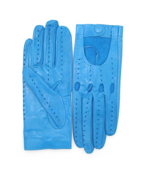 Sermoneta Gloves Guanto Guida In Nappa Sfoderato Dita Intere Turchese