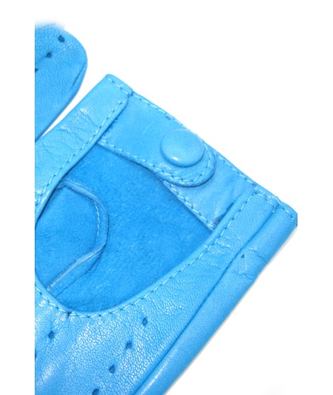 Sermoneta Gloves Guanto Guida In Nappa Sfoderato Dita Intere Turchese