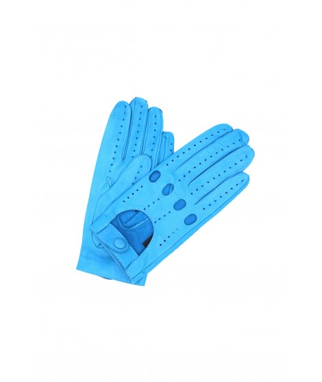 Sermoneta Gloves Guanto Guida in Nappa sfoderato dita intere Turchese