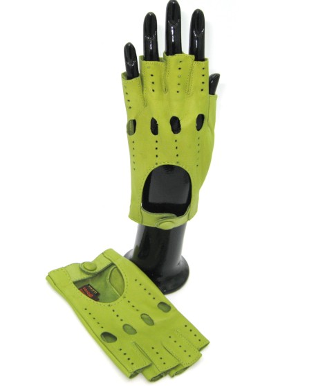 Sermoneta Gloves Guanto Guida Sfoderto 1/2 Dita Pistacchio