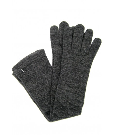 Sermoneta Gloves Guanto in 100% cashmere 10bt Grigio scuro