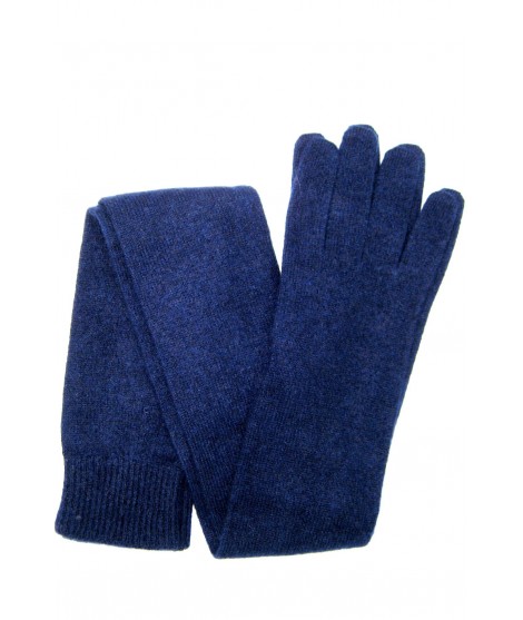 Sermoneta Gloves Guanto in 100% cashmere 16bt Blu/Navy