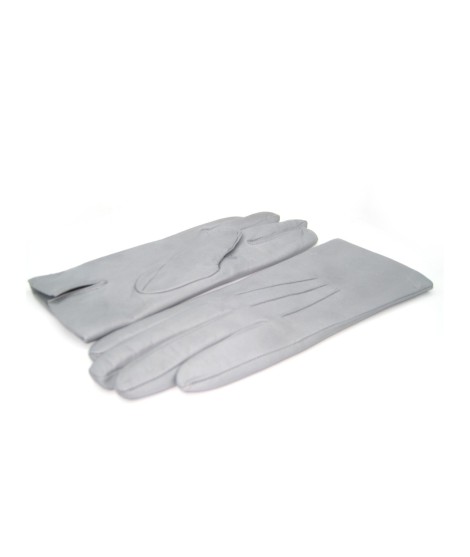 Sermoneta Gloves Guanto In Capretto 2bt Con 3 Cordoni Fod. Cashmere Grigio Perla