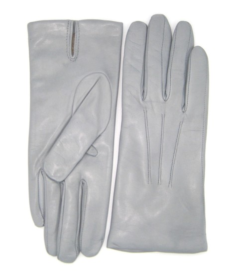Sermoneta Gloves Guanto In Capretto 2bt Con 3 Cordoni Fod. Cashmere Grigio Perla