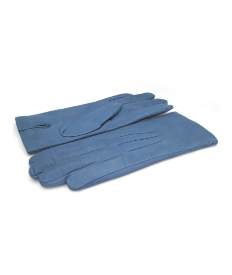 Sermoneta Gloves Guanto In Capretto 2bt Con 3 Cordoni Fod. Cashmere Denim