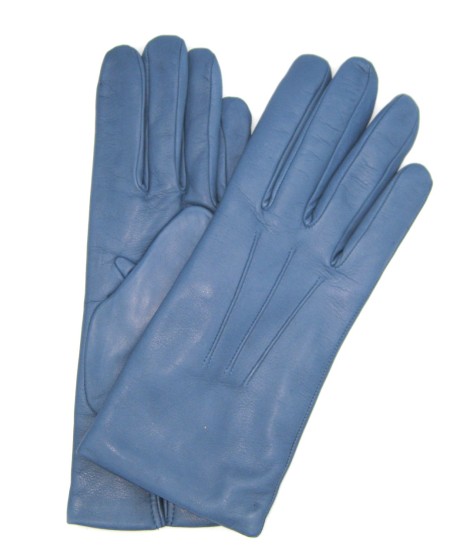 Sermoneta Gloves Guanto in Capretto 2bt con 3 cordoni fod. cashmere Denim