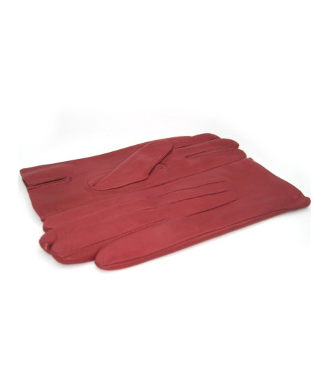Sermoneta Gloves Guanto In Capretto 2bt Con 3 Cordoni Fod. Cashmere Vino Rosso