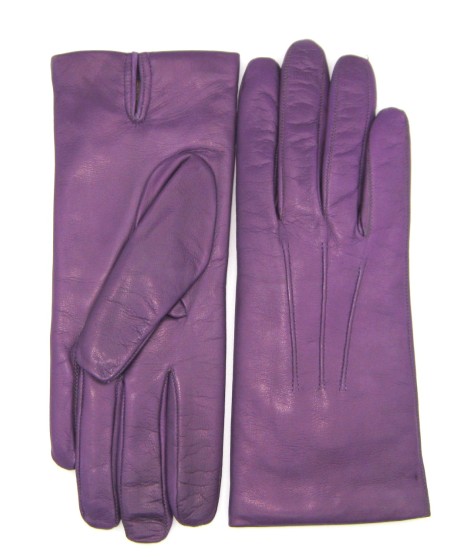 Sermoneta Gloves Guanto In Capretto 2bt Con 3 Cordoni Fod. Cashmere Viola