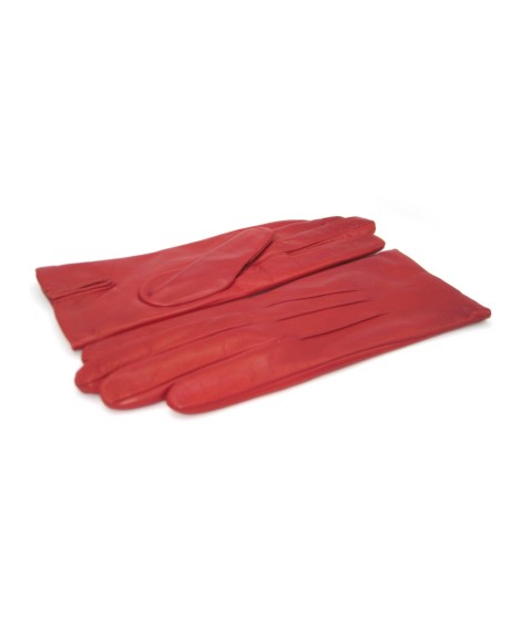 Sermoneta Gloves Guanto In Capretto 2bt Con 3 Cordoni Fod. Cashmere Rosso Scuro