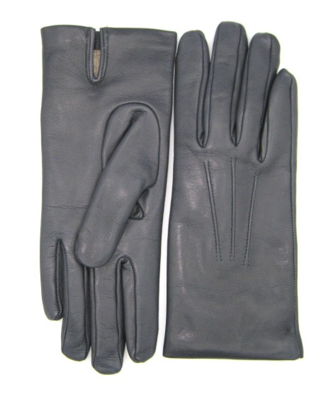 Sermoneta Gloves Guanto In Capretto 2bt Con 3 Cordoni Fod. Cashmere Grigio Scuro