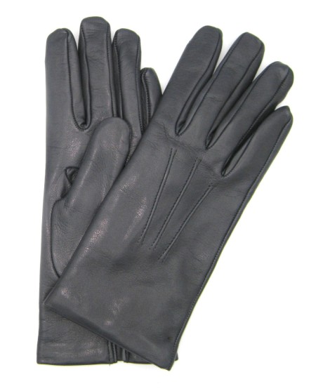 Sermoneta Gloves Guanto in Capretto 2bt con 3 cordoni fod. cashmere Grigio scuro