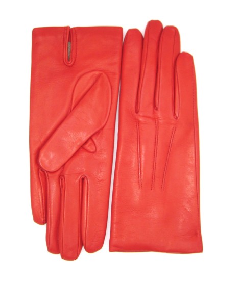 Sermoneta Gloves Guanto In Capretto 2bt Con 3 Cordoni Fod. Cashmere Rosso