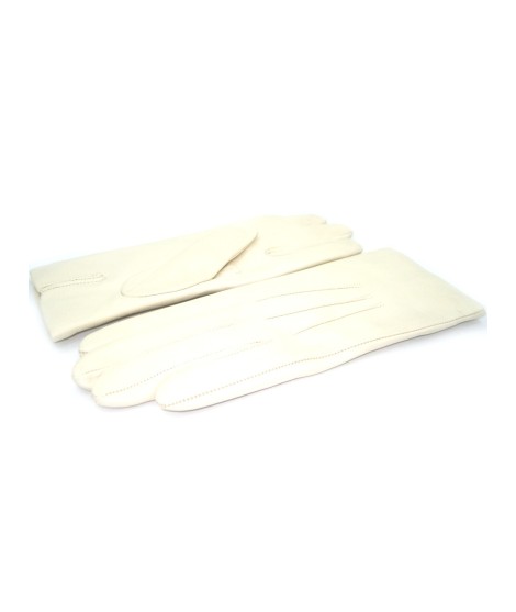 Sermoneta Gloves Guanto In Capretto 2bt Con 3 Cordoni Fod. Cashmere Panna