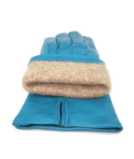 Sermoneta Gloves Guanto In Capretto 2bt Con 3 Cordoni Fod. Cashmere Avion