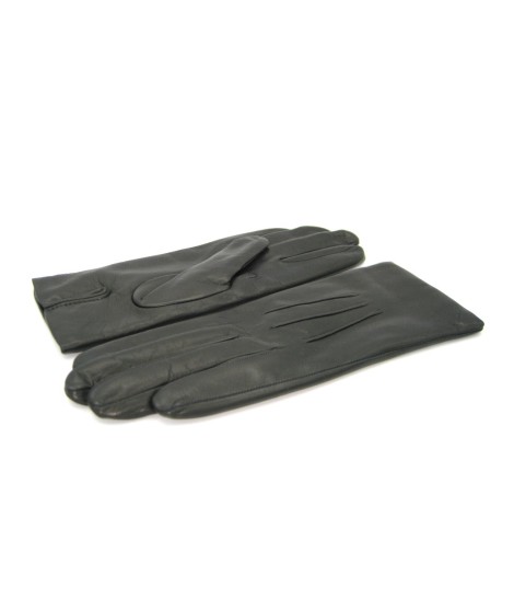 Sermoneta Gloves Guanto In Capretto 2bt Con 3 Cordoni Fod. Cashmere Nero