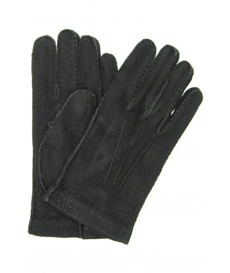 Sermoneta Gloves Guanto in Carpincho sfoderato cucito a mano Nero