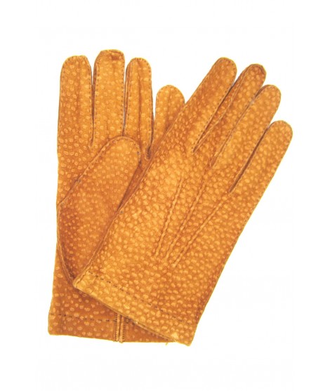 Sermoneta Gloves Guanto in Carpincho sfoderato cucito a mano Tabacco