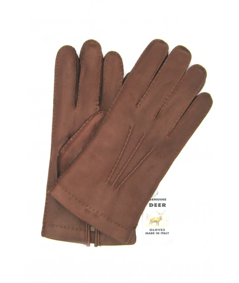 Sermoneta Gloves Guanto in Cervo cucito a mano foderato cashmere Tan
