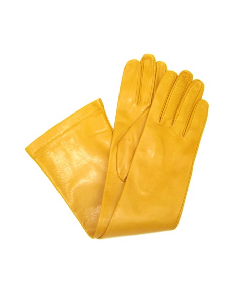 Sermoneta Gloves Guanto in Nappa 10bt foderato seta Senape