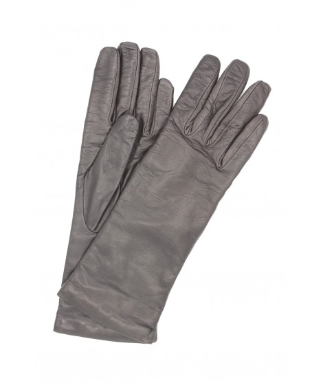 Sermoneta Gloves Guanto in Nappa 4bt foderato cashmere Grigio