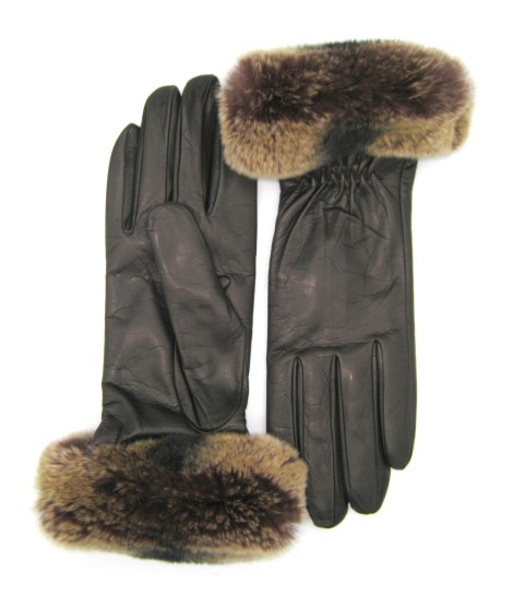 Sermoneta Gloves Guanto In Nappa Con Bordo Rex Foderato Cashmere T.Moro