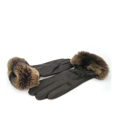 Sermoneta Gloves Guanto In Nappa Con Bordo Rex Foderato Cashmere T.Moro