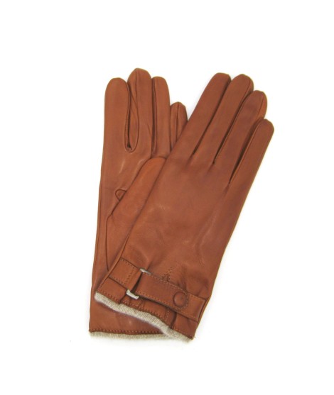 Sermoneta Gloves Guanto in Nappa con cinturino al polso fod. cashm. Tan