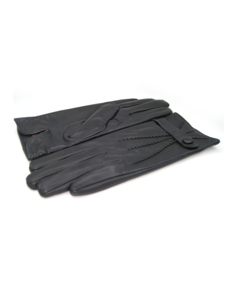 Sermoneta Gloves Guanto In Nappa Con Cinturino Fod Cashmere Navy