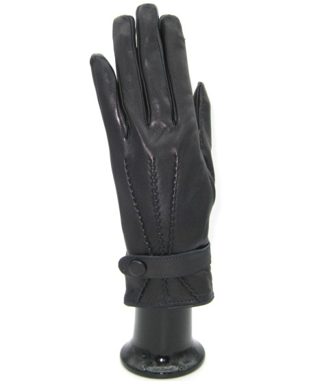 Sermoneta Gloves Guanto In Nappa Con Cinturino Fod Cashmere Navy