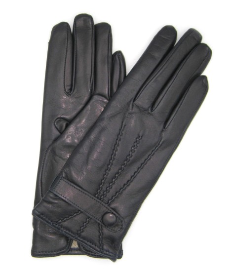 Sermoneta Gloves Guanto in Nappa con cinturino fod cashmere Navy Sermoneta Gloves Guanto in Nappa con cinturino fod cashmere Navy