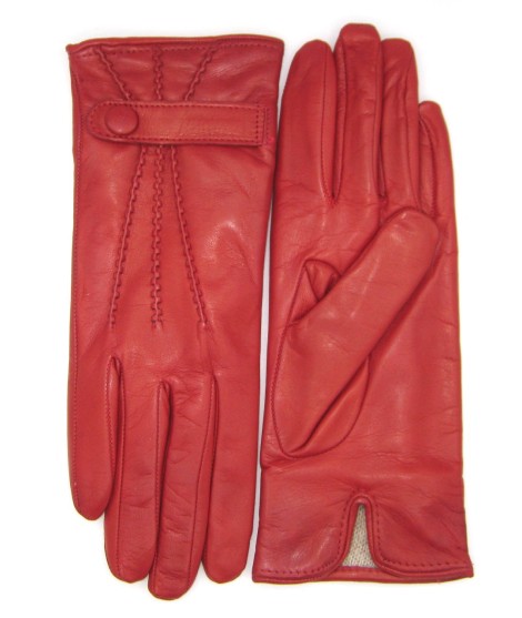 Sermoneta Gloves Guanto In Nappa Con Cinturino Fod Cashmere Rosso Scuro
