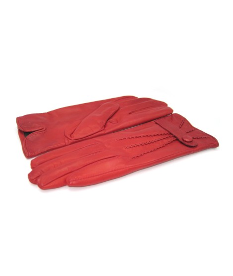 Sermoneta Gloves Guanto In Nappa Con Cinturino Fod Cashmere Rosso Scuro