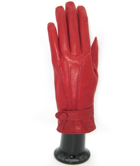Sermoneta Gloves Guanto In Nappa Con Cinturino Fod Cashmere Rosso Scuro