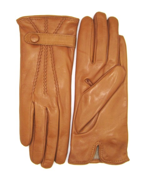 Sermoneta Gloves Guanto In Nappa Con Cinturino Fod Cashmere Tan