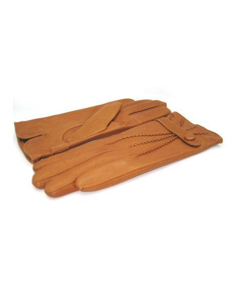 Sermoneta Gloves Guanto In Nappa Con Cinturino Fod Cashmere Tan