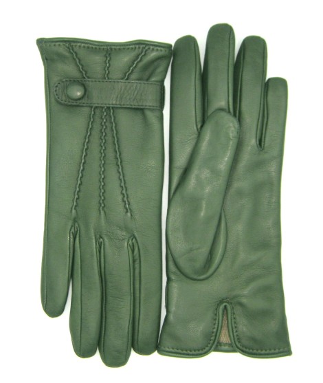 Sermoneta Gloves Guanto In Nappa Con Cinturino Fod Cashmere Verde Oliva