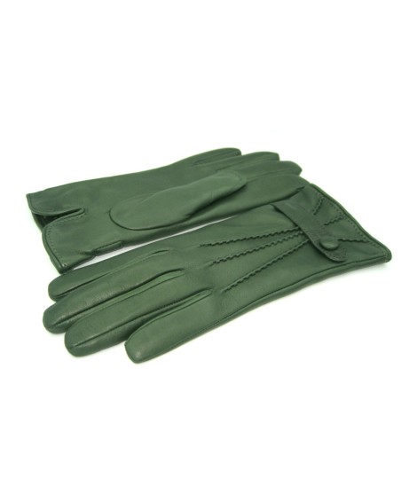 Sermoneta Gloves Guanto In Nappa Con Cinturino Fod Cashmere Verde Oliva
