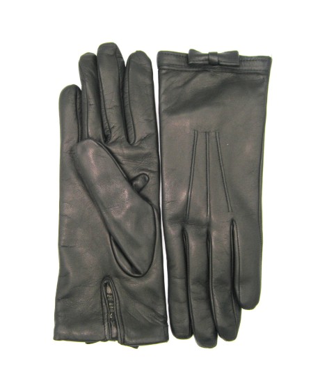 Sermoneta Gloves Guanto In Nappa Con Fiocchetto Sul Polso Nero