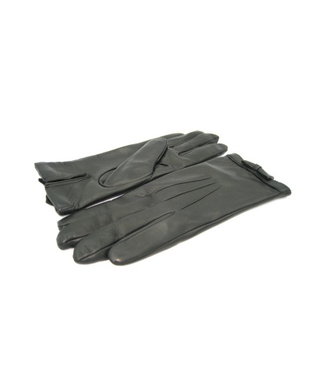 Sermoneta Gloves Guanto In Nappa Con Fiocchetto Sul Polso Nero