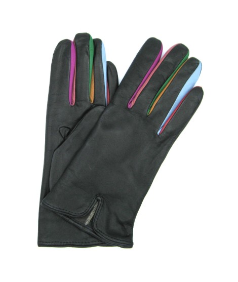 Sermoneta Gloves Guanto in Nappa con forchetta multicolor Nero