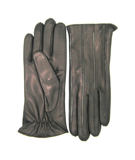 Sermoneta Gloves Guanto In Nappa Con Intarsi A Contrasto Nero/Panna