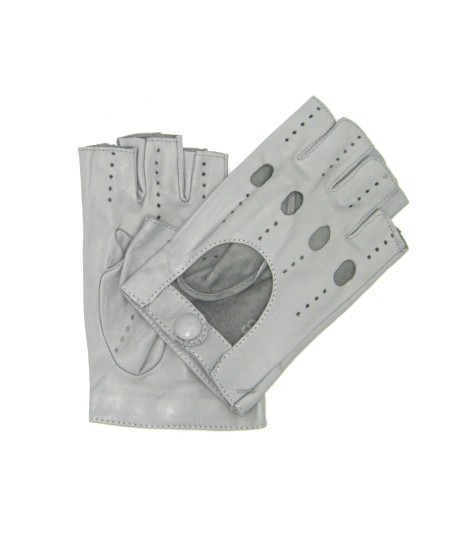 Sermoneta Gloves Guanto in Nappa da Guida mezze dita Grigio Perla