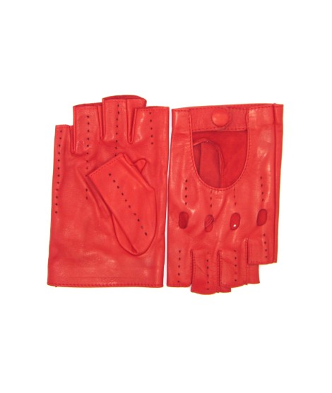 Sermoneta Gloves Guanto In Nappa Da Guida Mezze Dita Rosso