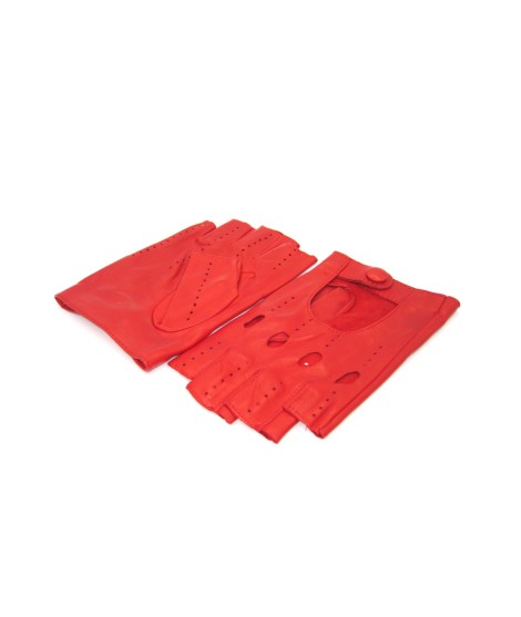 Sermoneta Gloves Guanto In Nappa Da Guida Mezze Dita Rosso