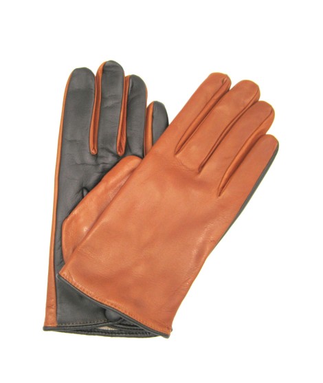 Sermoneta Gloves Guanto in Nappa fodera cashmere Touch screen Tan/Moro