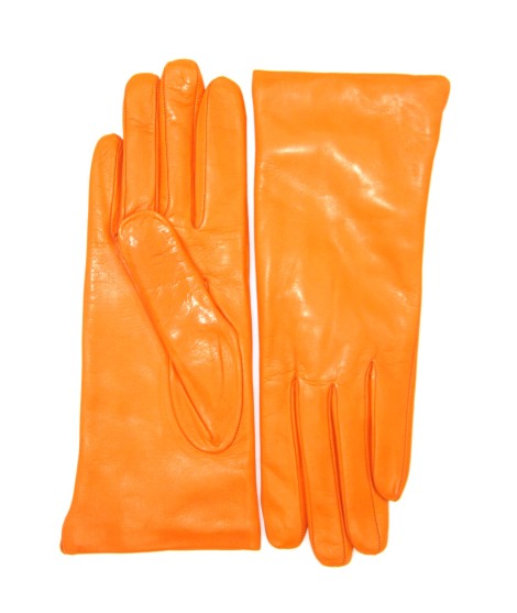 Sermoneta Gloves Guanto In Nappa Foderato Cashmere Arancio