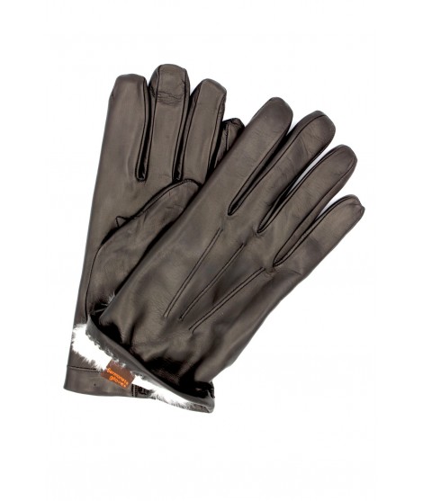 Sermoneta Gloves Guanto in Nappa foderato Lapin Nero