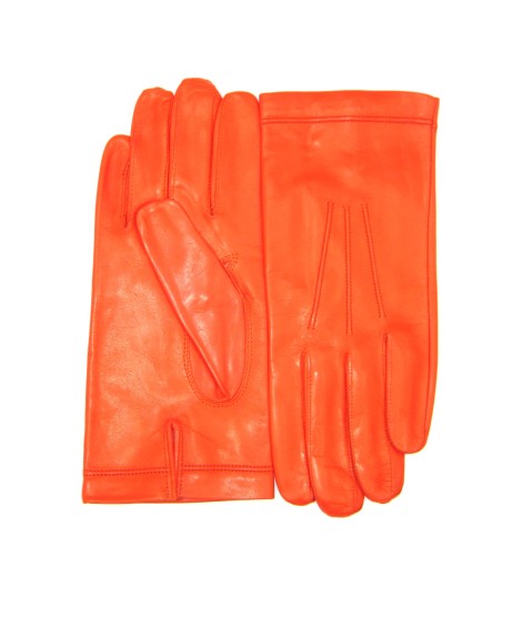 Sermoneta Gloves Guanto In Nappa Foderato Seta Arancio