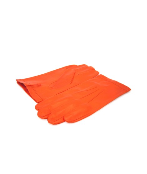 Sermoneta Gloves Guanto In Nappa Foderato Seta Arancio